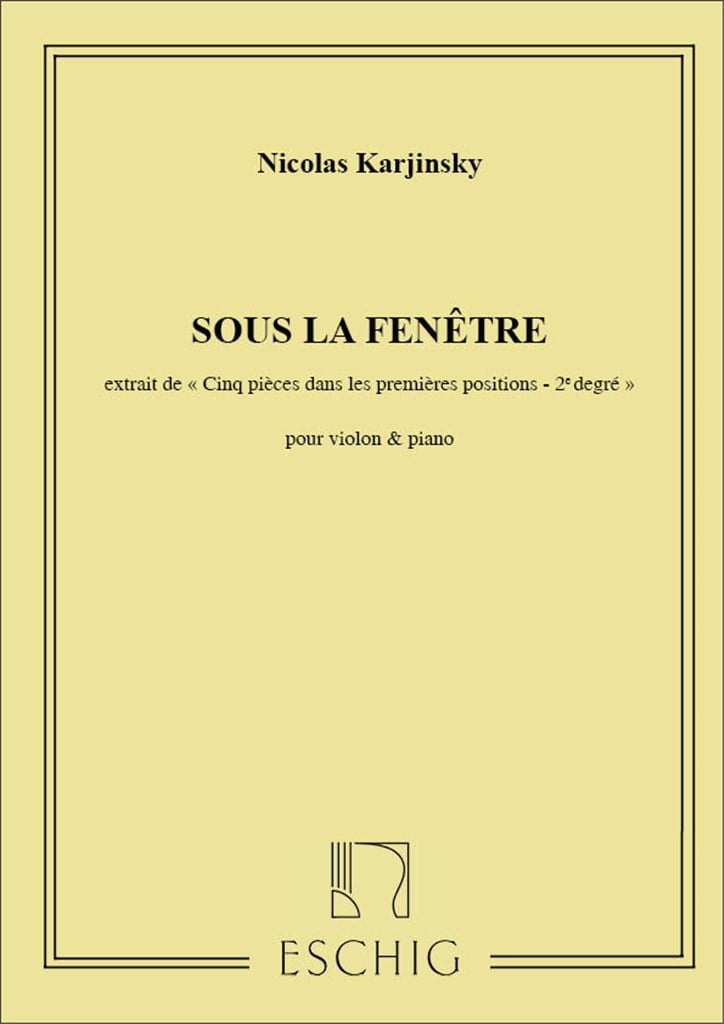 5 Piec. N 2 Sous La Fenetre Violon-Piano